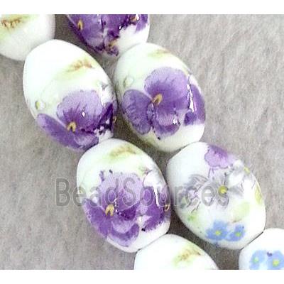 Porcelain barrel beads