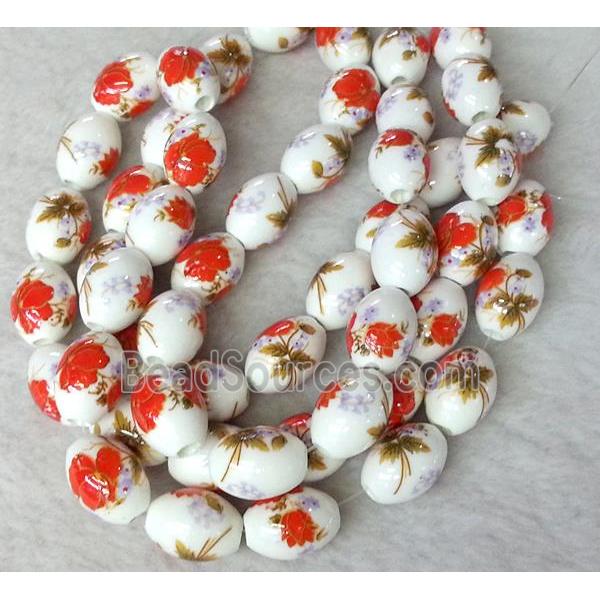 Porcelain barrel beads