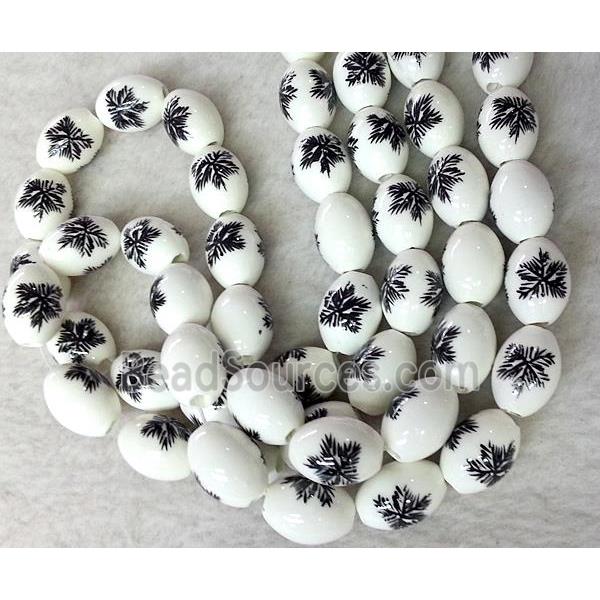 Porcelain barrel beads