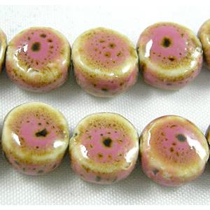 Oriental Porcelain Flat Round beads