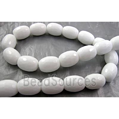 White Porcelain Beads, faceted