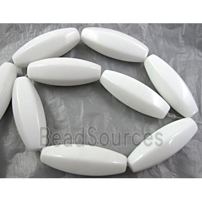 White Porcelain Beads, faceted