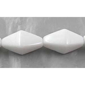 White Porcelain Beads, faceted