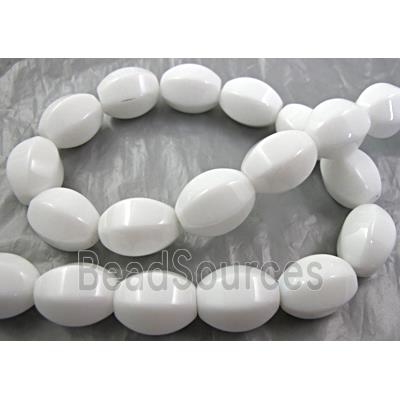 White Porcelain Beads, faceted