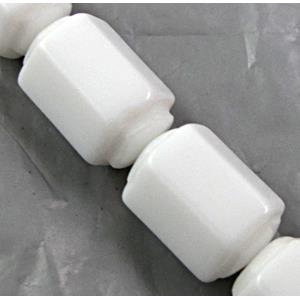 White Porcelain Beads, faceted