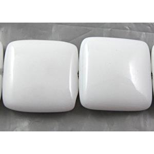 White Porcelain Beads, square