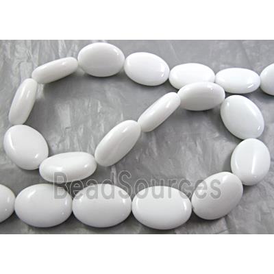 White Porcelain Beads, oval