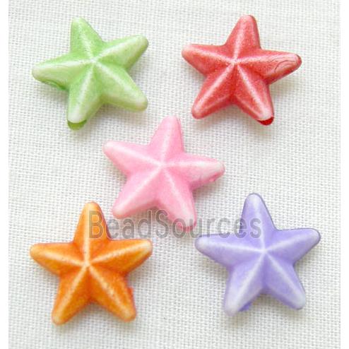 colorful Plastic Beads, mixed, star