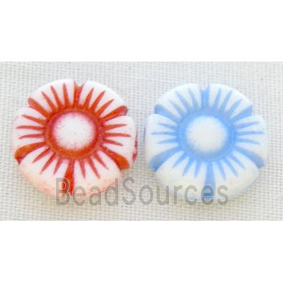 colorful Plastic Beads, mixed, flower