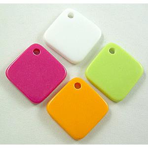 Colorful Plastic Square Pendant Beads