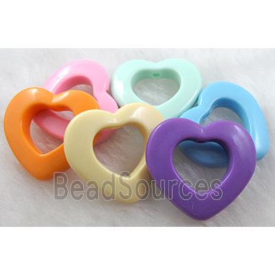 resin beads, heart, mixed color