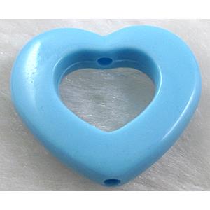 resin beads, heart, blue