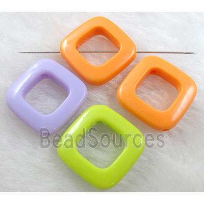 resin beads, square-ring, mixed color