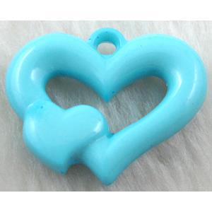 Resin Heart Pendant Aqua