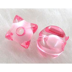 Acrylic Bead,Transparent, Pink