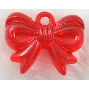 Bowknot Acrylic pendant, transparent, red