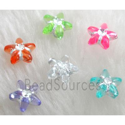 star Acrylic Bead, Acrylic Rhinestone diamond, mixed 