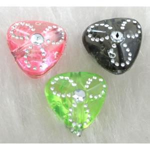 Acrylic Bead, Acrylic Rhinestone diamond, triangle, mixed