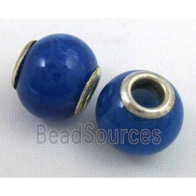 Amber Beads, NR, rondelle, blue
