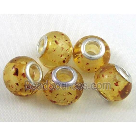 Amber Beads, NR, rondelle, yellow