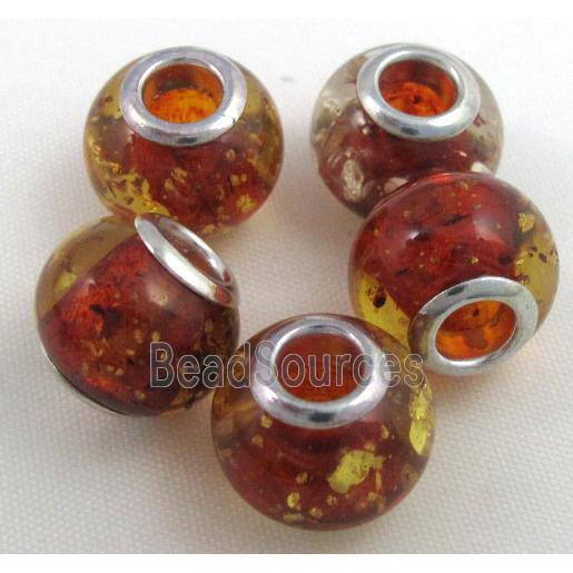 Amber Beads, NR, rondelle, red