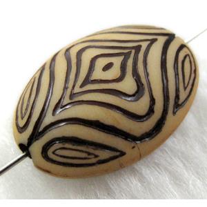 Antique Style plastic bead, oval