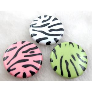 Zebra Resin Coin Beads Mixed