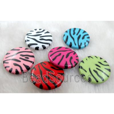 Zebra Resin Coin Beads Mixed