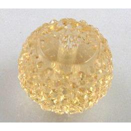 resin Rhinestone bead, rondelle, yellow