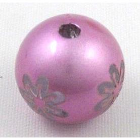 round resin bead, hotpink