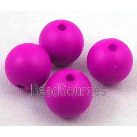 round matte resin beads, hotpink