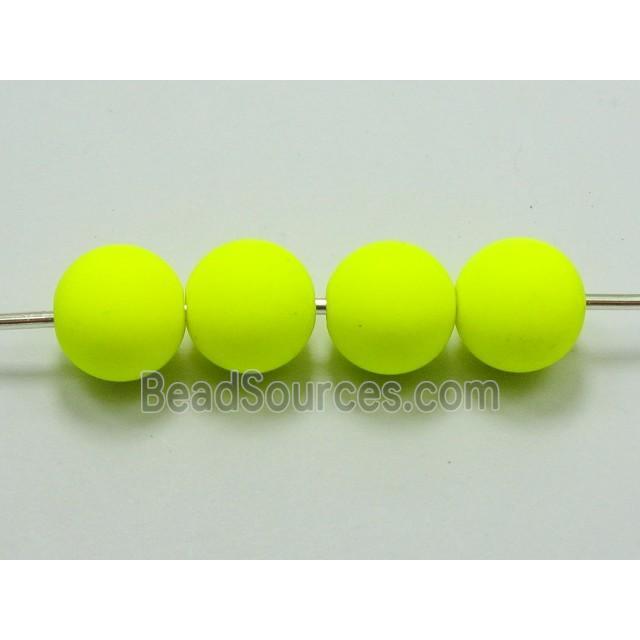 matte round resin beads, yellow