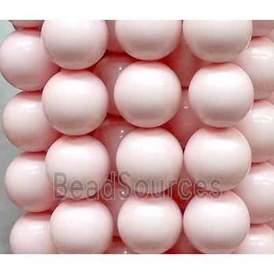 resin & stone bead, round, pink