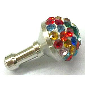 Earphone Jack Dust Cap Plug, fimo with mideast rhinestone