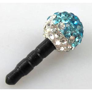 Earphone Jack Dust Cap Plug, fimo with mideast rhinestone