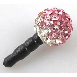 Earphone Jack Dust Cap Plug, fimo with mideast rhinestone