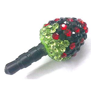 Earphone Jack Dust Cap Plug, fimo with mideast rhinestone