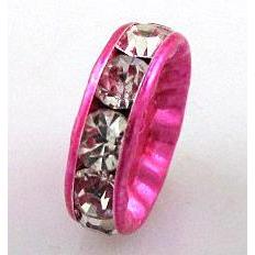 Rondelle rhinestone, Middle East Rhinestone, hotpink