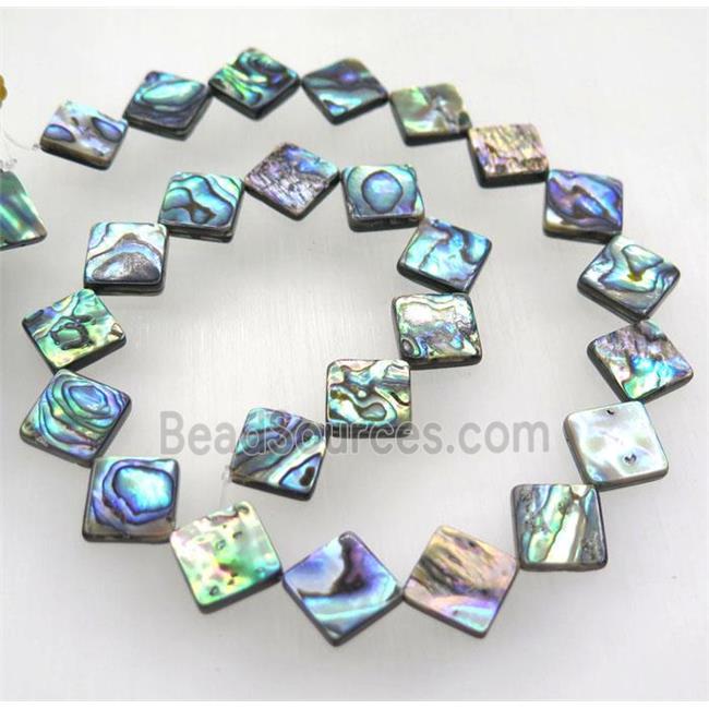 Paua Abalone shell bead, Square