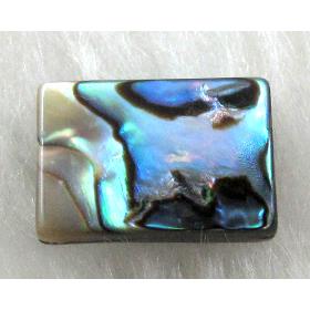 Paua Abalone shell bead, rectangle