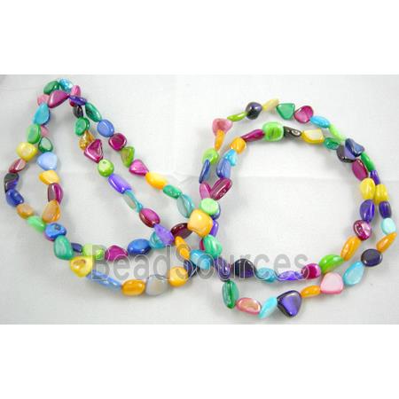 32 inches strin gof freshwater shell beads, chip, freeform, mixed color