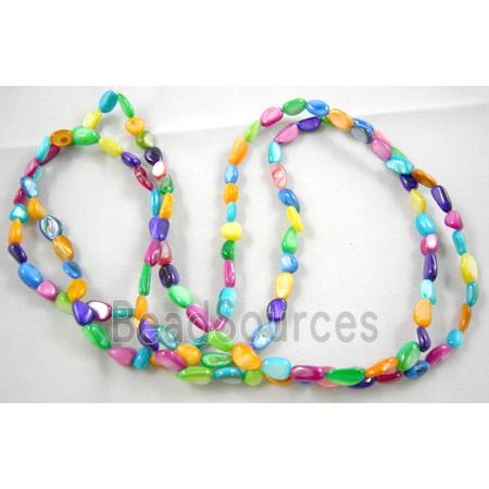 32 inches strin gof freshwater shell beads, chip, freeform, mixed color