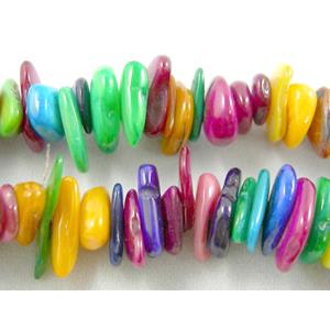 32 inches strin gof freshwater shell beads, chip, freeform, mixed color