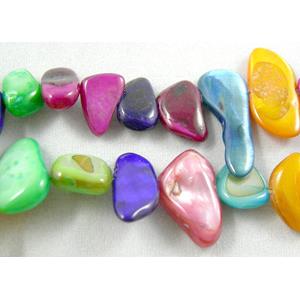 32 inches strin gof freshwater shell beads, chip, freeform, mixed color