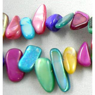 32 inches strin gof freshwater shell beads, chip, freeform, mixed color