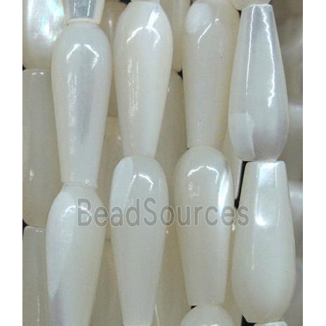 white mother of pearl bead, teardrop
