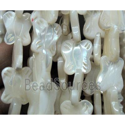 white mother of pearl bead, butterfly