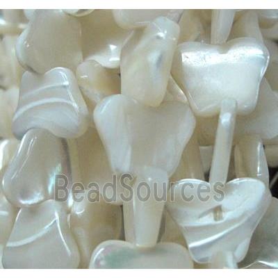 white mother of pearl bead, butterfly