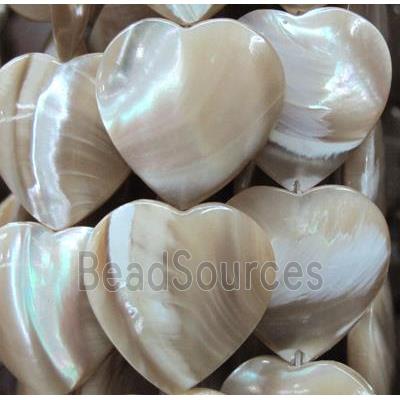 mother of pearl bead, heart