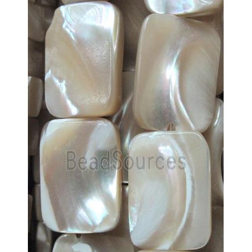 mother of pearl bead, rectangle